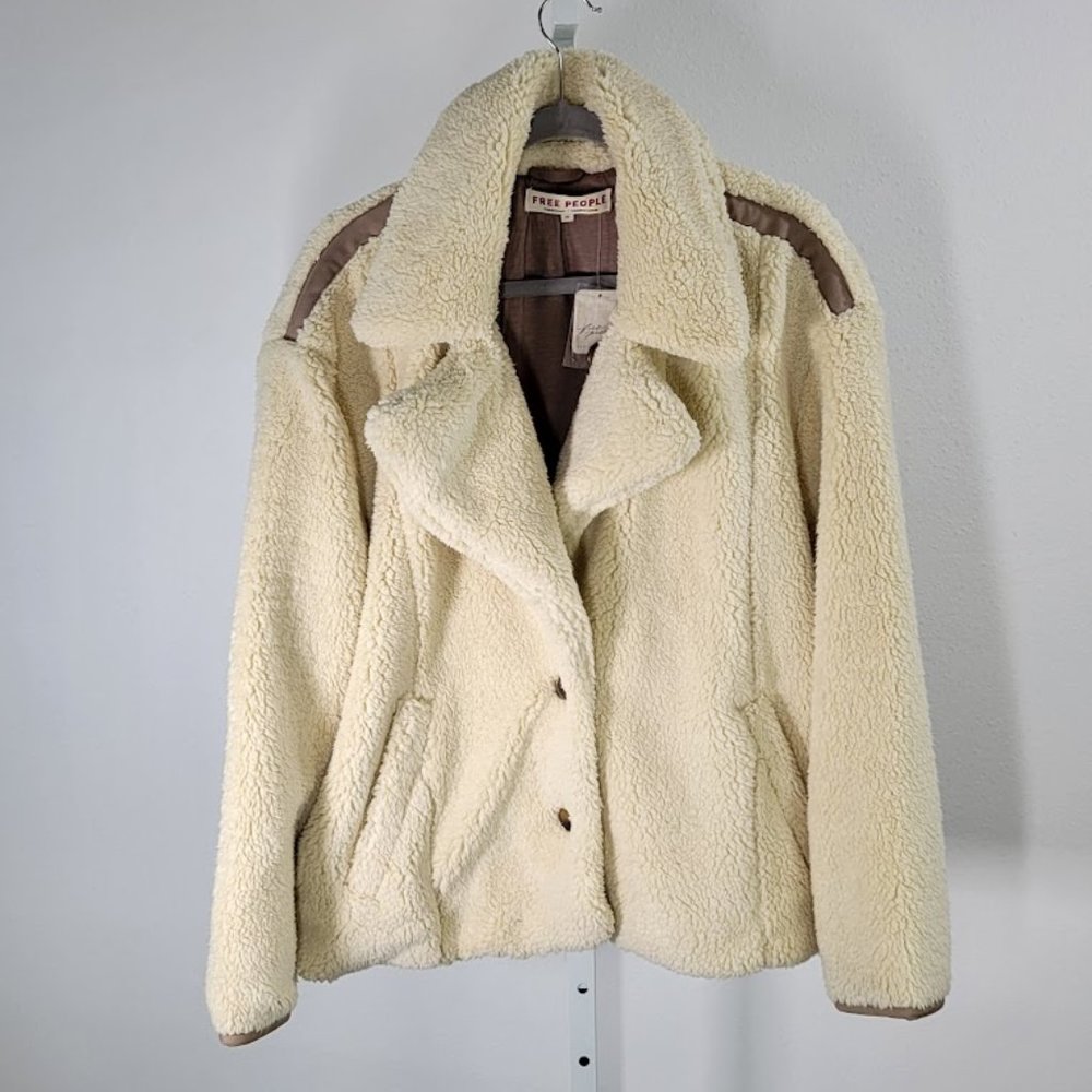 FREE PEOPLE joplin cozy sherpa jacket Sz XL NEW - Picture 7 of 10